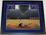 Hank Aaron Autographed Atlanta Braves 16x20 Photo - Home Run #715 - CUSTOM FRAMED