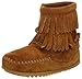 Minnetonka Double Fringe Side Zip Boot (Toddler/Little Kid/Big Kid),Brown,11 M US Little Kid