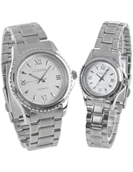 Readeel His-and-hers Watch with Zigzag Bezel & White Case for Lovers