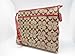 Coach 12CM Signature File Bag - Khaki/Classic Red