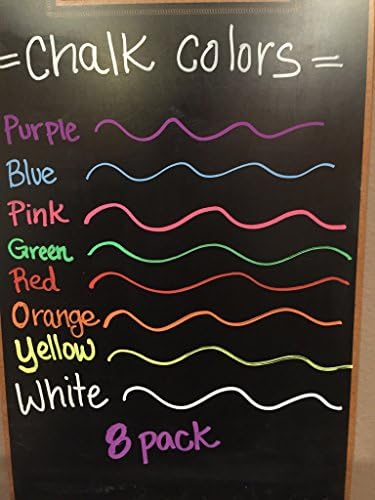 Bundle Colored Liquid Chalkboard Markers (8-pack) + Multi-use ChalkBoard Labels | Vibrant, Water-based, Non-toxic, Wet Erase, Bold Colors