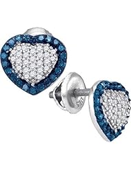 10KT White Gold 0.50 CTW-Diamond Micro-Pave Earring