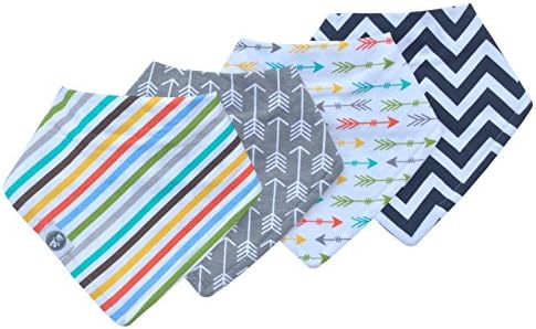 Baby Bandana Drool Bibs for Boys &amp; Girls 4 Pack of Absorbent Cotton Modern Baby Gift Set for Boys &amp; Girls By Mumby
