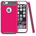 iPhone 6 Plus Case, MagicMobile® Cute Protective Hard Shockproof [Drop Protection] Fashion Cover for Apple iPhone 6 Plus (5.5') Impact Resistant Hybrid Thin Armor Case [ Hot Pink / Gray ] with Clear Screen Protector.