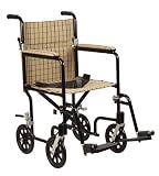 `Aluminum Transport Chair 19 Tan Plaid/Designer Fly-Weight Deluxe Back Release * Deluxe all aluminu