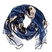 Lovely Pug Dog Printing Long Soft Voile Scarfs Scarves - Ming blue