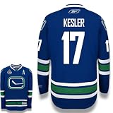 KESLER #17 Vancouver Canucks Reebok Premier Third NHL Hockey Jersey w/ 2011 Stanley Cup Patch (NHLPA Certified Custom Sewn Authentic Twill)