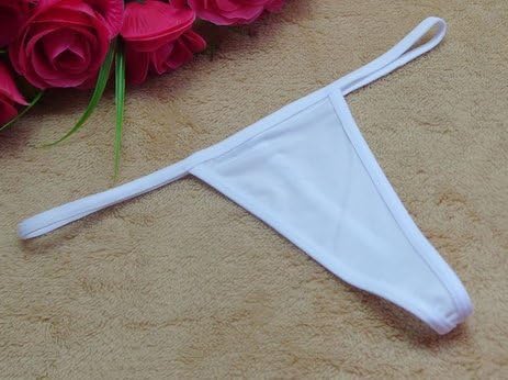 Landoo Women Lovely Type Adjustable Cotton G-string T-back Thong Panties (White)