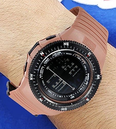 50m Water-proof Men's Digita LED Digital Military Watch with Alarm Chronograph Date Khaki