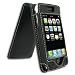 Electronics : Tekkeon PT1101 Black Leather With Brown Stitching Flip Cases for iPhone
