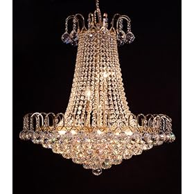 Crystal Pendant Chandelier (Hknt24-15l-g) by K&M