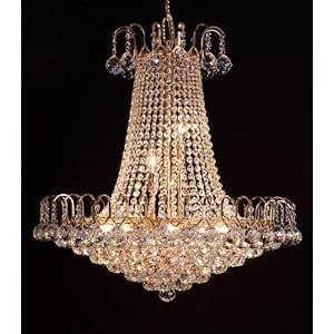 Crystal Pendant Chandelier (Hknt24-15l-g) by K&M