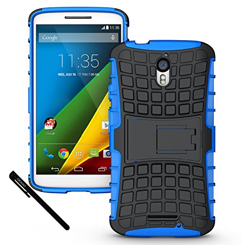 Motorola Droid Turbo 2 Case Cover Accessories, OEAGO Motorola X Force Case - Tough Rugged Dual Layer Protective Case with Kickstand For Motorola Droid Turbo 2 / Moto X Force (2015 Release) - Blue