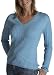 Red Moon Women's Long Sleeve Cotton Cashmere Blend All Over Cable V-Neck Sweater