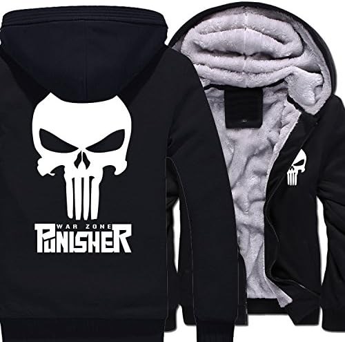 THE Punisher Thomas Jane Jacket Thickening Plus Velvet Zip-up Hoodie Women's/unisex