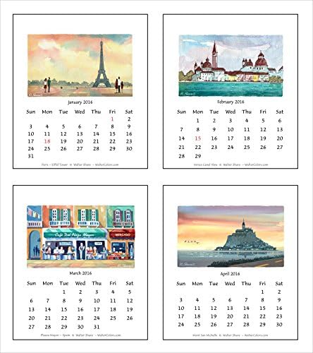 2016 Calendar Europe Sketches