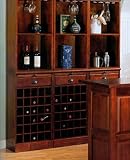 Cherry Finish Wine Wall Unit With Storage