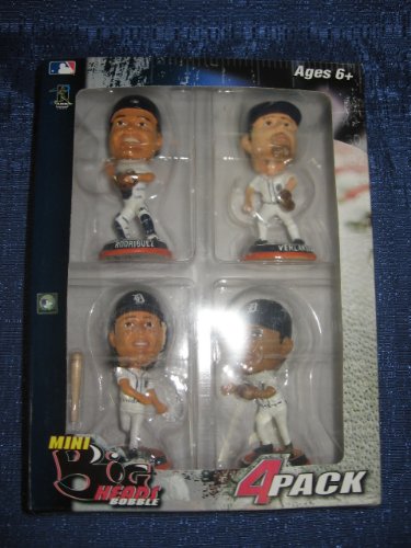 Detroit Tigers Mini Big Heads Bobble Head 4 Pack