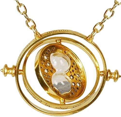 BODOS Harry Potter Rotating Hourglass Time Turner Antique Alloy Women Girls Pendant Necklace-Grey
