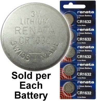 Renata-CR1632-BR1632-3-Volt-Coin-Lithium-Battery--on-Tear-Strip-Pack-of-5