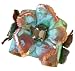 See larger Verdigris Patina Solid Brass Sculptural Flowers Cuff - Swarovski Crystals