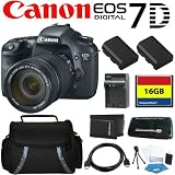 Canon EOS 7D 18 MP CMOS Digital SLR Camera with 3-inch LCD and 18-135mm f/3.5-5.6 IS UD Standard Zoom Lens + 16GB Deluxe Accessory Kit