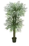 ONE Set Pre-potted Triple Phoenix Artificial Tropical Palm Trees 8' + 7'+ 5' in Pot