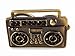 Bronze Tone Black Rhinestone Crystal Cool Hip Hop Music Boombox Two Finger Ring Bronze Tone Black Rhinestone Crystal Cool Hip Hop Music Boombox Two Finger Ring