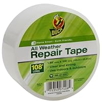 Duck Brand 1297501 1.88-Inch by 36-Yard All Weather Clear Poly Repair Tape for Window Insulation Sheeting