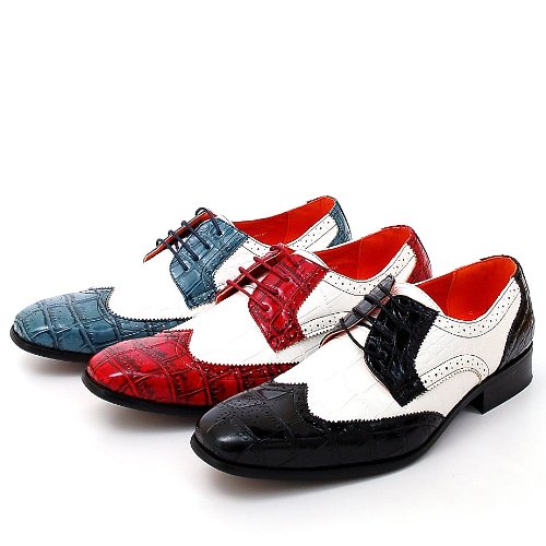 Ferro Aldo Mens Dress Wingtip Shoes Leather Lined Lace up Oxfords