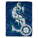MLB Seattle Mariners 46-Inch by 60-Inch Micro Raschel Plush Blanket "Trip Play" Design