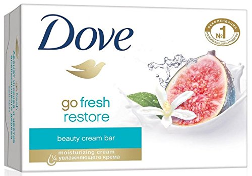 Dove Go Fresh Restore Beauty Bars, Blue Fig and Orange Blossom Scent, 4.75 Oz (Pack of 12)