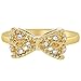 Gold Plated Clear White Crystal Bow Girl Toddler Children's Ring