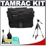 Tamrac 603 Zoom Traveler 3 Digital SLR Camera Bag (Black) + Tripod + Accessory Kit for Canon Rebel XSi, XS, T1i, T2i, EOS 50D, 5D, 7D, Nikon D3000, D5000, D40, D60, D90, D300, D300s, Olympus Evolt E-30, E-450, E-520, E-620, and Sony Alpha A230, A330, A380, A450, A500, A550, A850