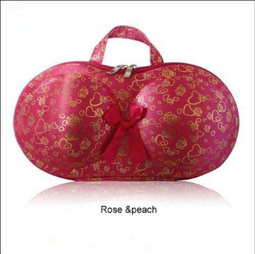 Portable Protect Bra Underwear Lingerie Panties Case Bag Travel Organizer (rose & peach)