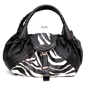 Zebra Print Designer Stachel - Black