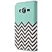 Galaxy Core Prime G360 Case, Galaxy Prevail LTE Case, RANZ Stylish Design Deluxe PU Leather Folio Flip Book Wallet Pouch Case Cover (Teal Waves) For Samsung Galaxy Core Prime G360 / Samsung Galaxy Prevail LTE