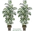 TWO 6' Artificial Bamboo Palm Trees