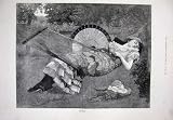 1885 Fine Art Lady Woman Hammock Garden Trees Sleeping 1885 Fine Art Lady Woman Hammock Garden Trees Sleeping