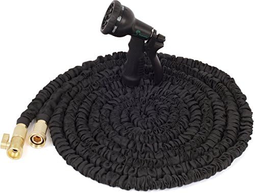 Serpentes King Cobra 25' Expandable Hose, 2016 May Edition, Latest Model Best Garden Hose. For Heavy Duty use with Solid Brass Ends, Lightweight yet Strongest Fabric that is Flexible. UV Protected