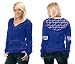 Search : New York Giants Women's Deep V-Neck Fleece Hoodie Pullover - by Alyssa Milano