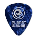 Planet Waves Blue Pearl Celluloid Guitar Picks, 10 pack, Light