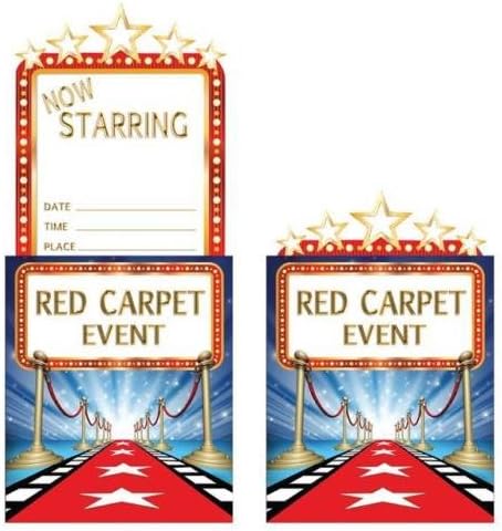 Creative Party Hollywood Lights Pop Up Party Invitations (8 Pack)
