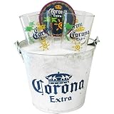 Corona Extra Set of Beer Drinking Glasses Coasters & Metal Bucket