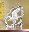 CLEAR GLASS PATRIOTIC EAGLE PAPERWEIGHT FIGURE STATUE