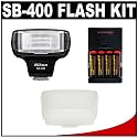 Nikon SB-400 Speedlight Flash + Sto-Fen Omni-Bounce Diffuser + 4 Batteries & Charger for Nikon D700, D300, D200, D90, D60, D5000, D40, D3000 & D300s Digital SLR Cameras