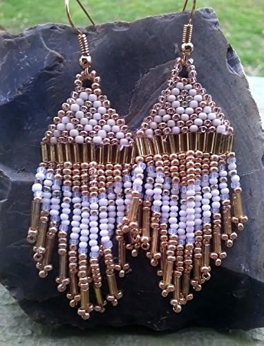 Golden Graham Native American Inspired Beaded Earrings