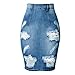 Soda Park Womens High Waist Ripped Hole Washed Jean Skirts Package Hip Skirts