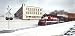 At The Crossing is a Limited Edition Poster Print Featuring The Yadkin Valley Train That Runs Through the Foothills of North Carolina, by Artist Patricia Hobson, Image Size=11 X 23 Inches, Frames Up to approximatly 20.5 X 32.5 Inches