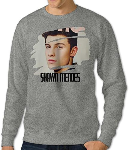 ReBorn Men's Pullover Shawn The Mendes Long Sleeve T-shirts Crewneck Sweatshirt Ash M